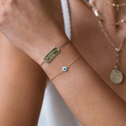 Bracelet cordon personnalisable doré pour gravure Billie - Bijou porté