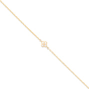 Bracelet doré Alyana avec fleur ornée de zircons - Bijou photographié sur fond blanc