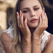 Bracelet Andreas chaîne dorée perlée - Bijou porté 