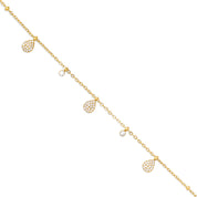 Bracelet doré Davia goutte orné de pendentifs sertis de zircons - Bijou photographié sur fond blanc