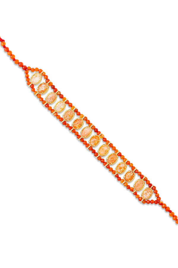 Bracelet doré Juna quartz orange