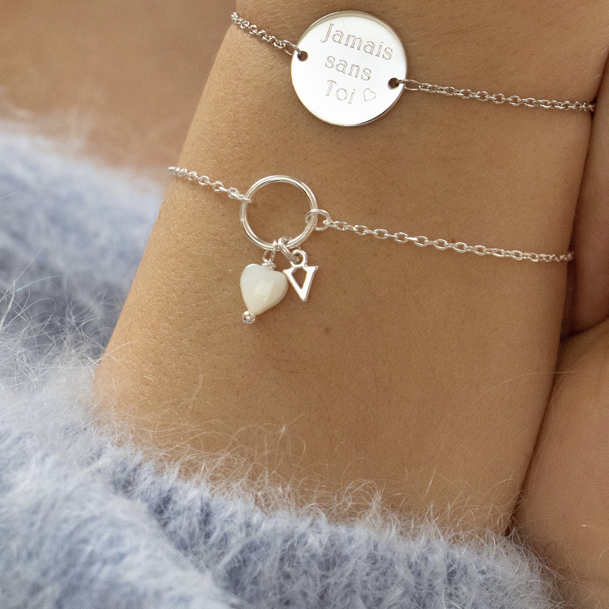 LILOU – Bracelet personnalisable argent - Bijou porté