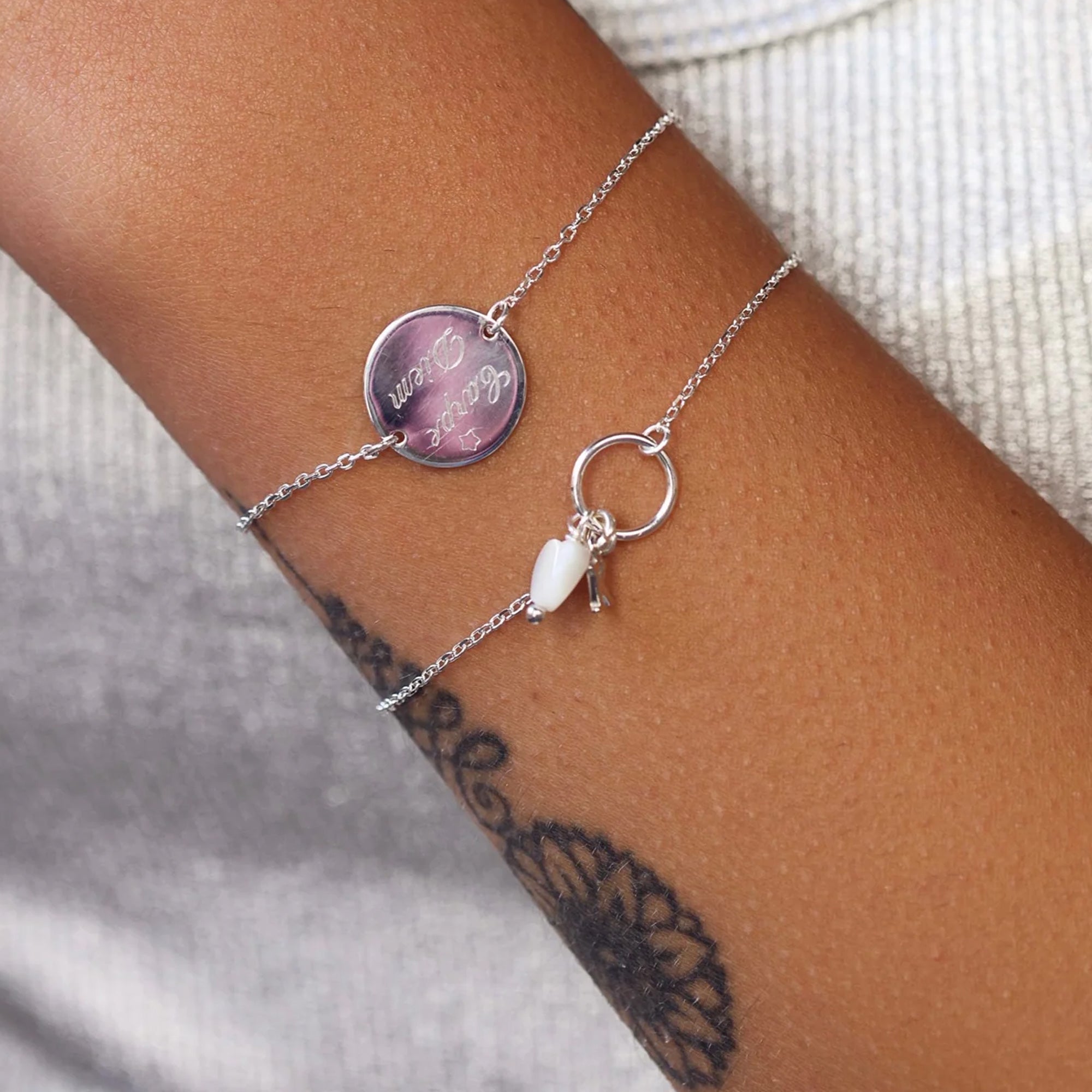 LILOU – Bracelet personnalisable argent - Bijou porté