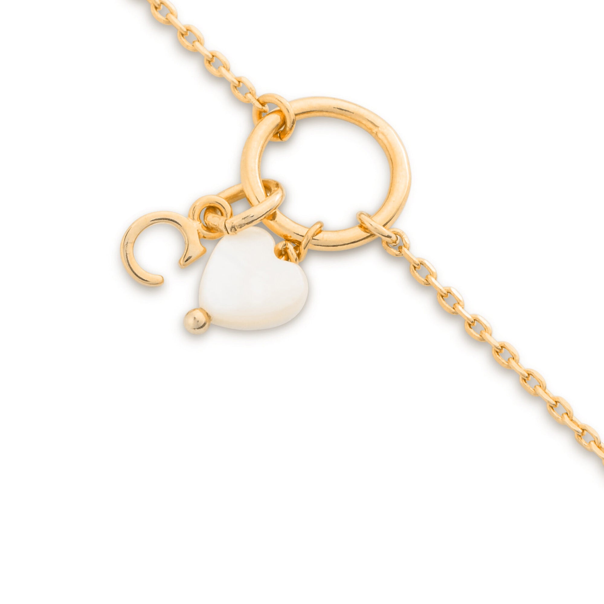 LILOU – Bracelet personnalisable doré coeur en nacre - Bijou porté