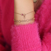 LILOU PASSION – Bracelet personnalisable doré avec coeur rouge - Bijou porté