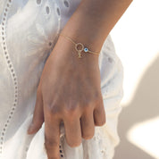 LILOU PROTECT – Bracelet personnalisable doré avec un œil protecteur - Bijou porté
