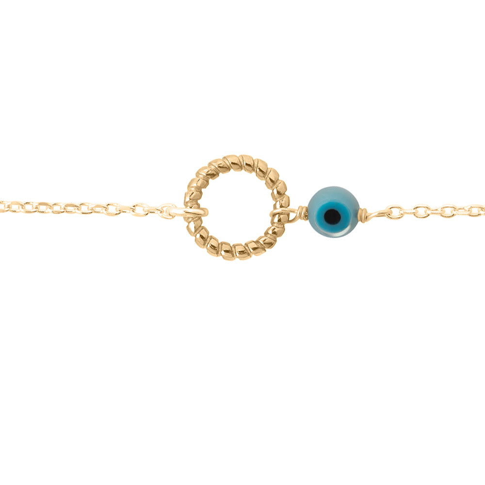 LILOU PROTECT – Bracelet personnalisable doré avec un œil protecteur