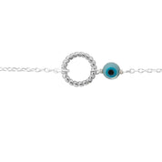 LILOU PROTECT  – Bracelet personnalisable argent avec un œil nacre
