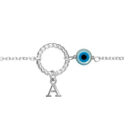 LILOU PROTECT  – Bracelet personnalisable argent avec un œil nacre