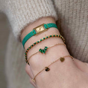 Bracelet Maïssane doré serti de zircons vert - Bijou porté 