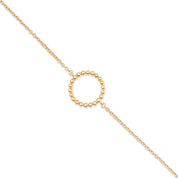 Bracelet doré Yasmine avec motif anneau perlé - Bijou photographié sur fond blanc