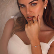 Bracelet argenté AMANDINE en argent 925 coeur zircon - Collection Cérémonie - Bijou porté
