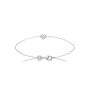 Bracelet AMANDINE en argent 925 coeur zircon - Collection Cérémonie - Bijou photographié sur fond blanc
