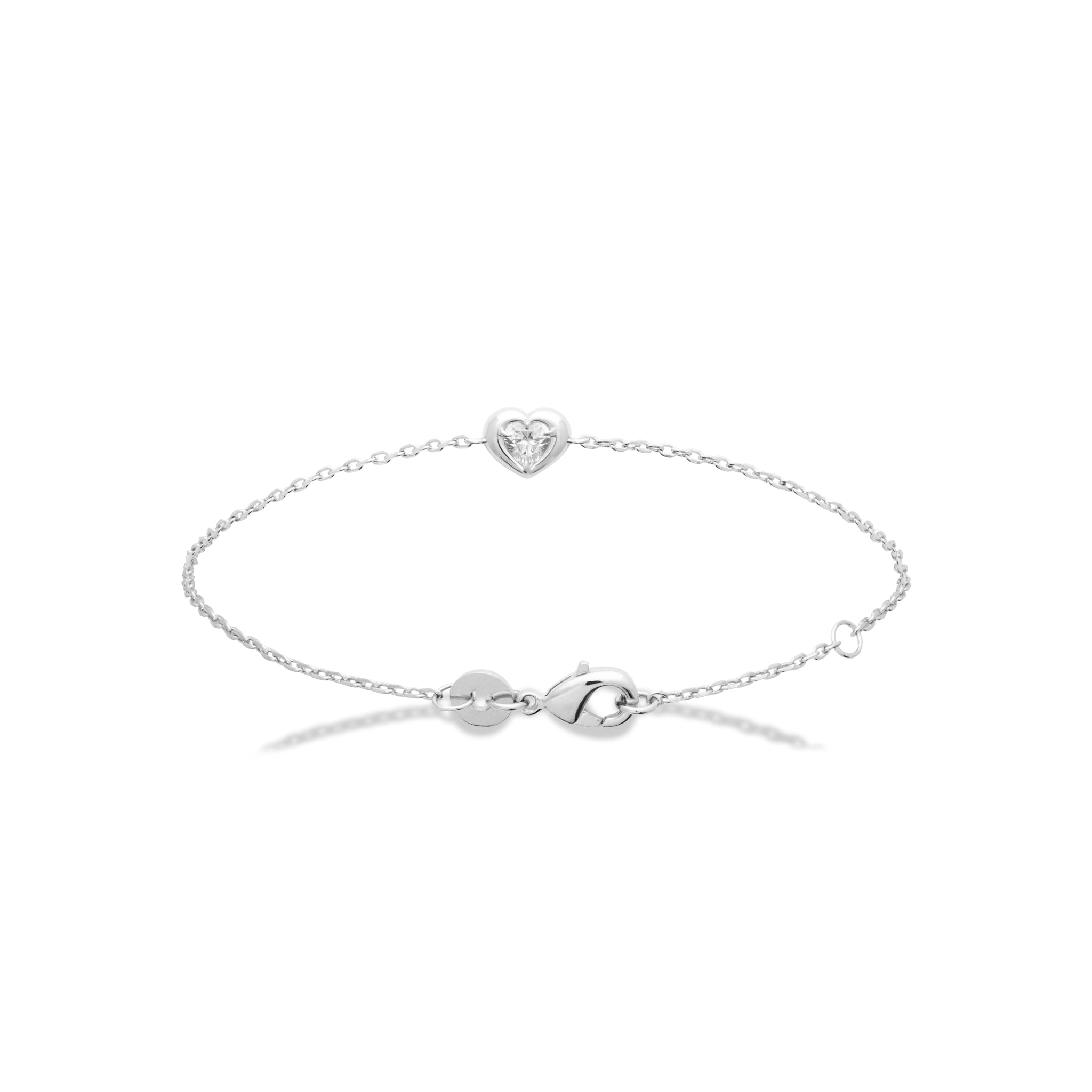 Bracelet AMANDINE en argent 925 coeur zircon - Collection Cérémonie - Bijou photographié sur fond blanc