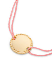 Bracelet cordon personnalisable doré médaille pour gravure Louisa