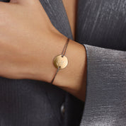 Bracelet cordon personnalisable doré médaille pour gravure Louisa