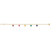 Bracelet doré Aviva avec des zircons multicolore - Bijou photographié sur fond blanc 