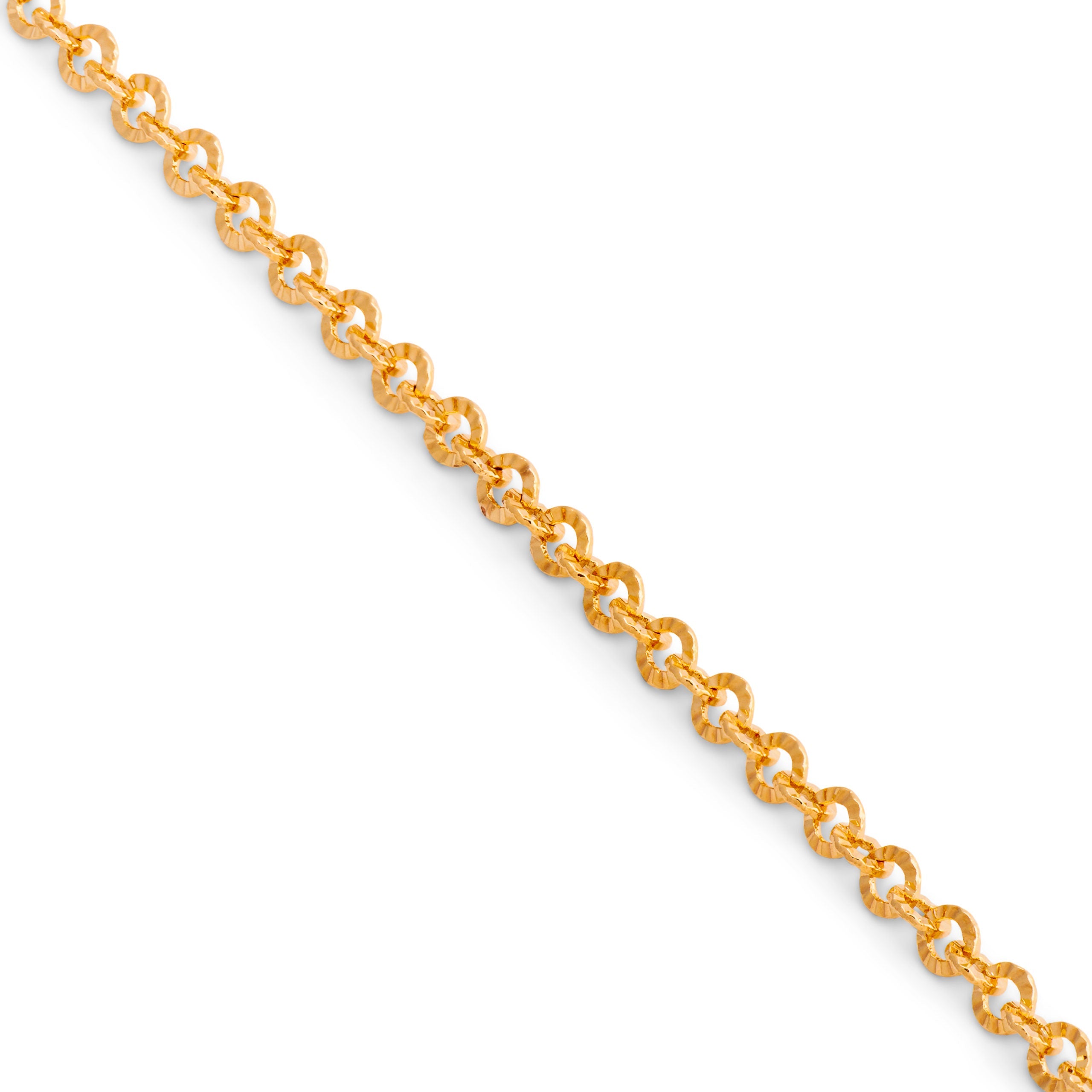 Bracelet doré Giuliana à mailles scintillantes - Bijou photographié sur fond blanc 