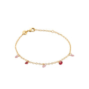 Bracelet Lise rose chaine pampilles zircons - Bijou photographié sur fond blanc 