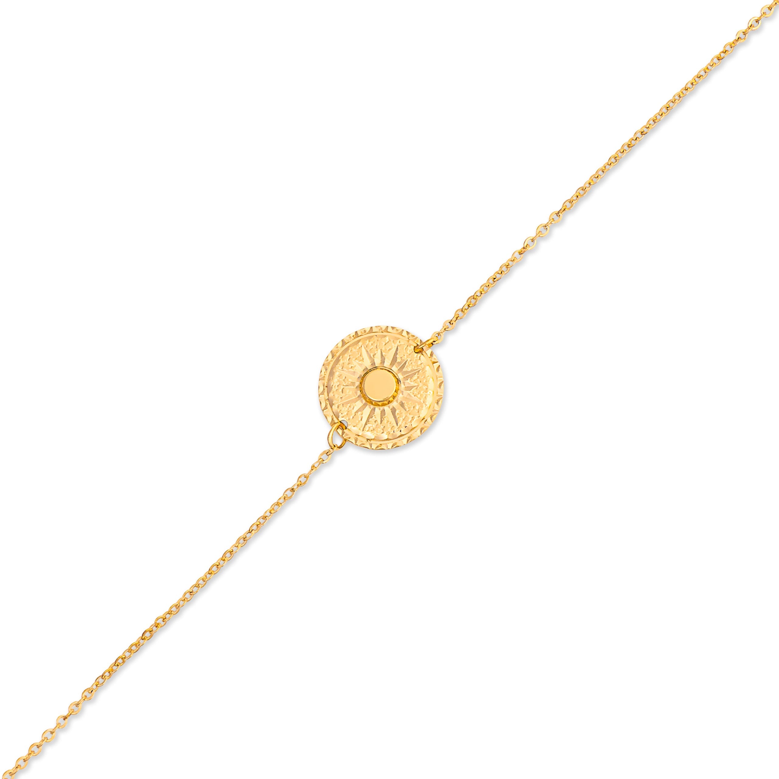 Bracelet Mantra Soleil laiton doré 3 microns imaginé et créé par Chloé Rose