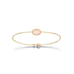 Bracelet doré Sélène quartz rose