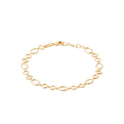 Bracelet doré brook à maillons texturés dorés - Bijou photographié sur fond blanc 