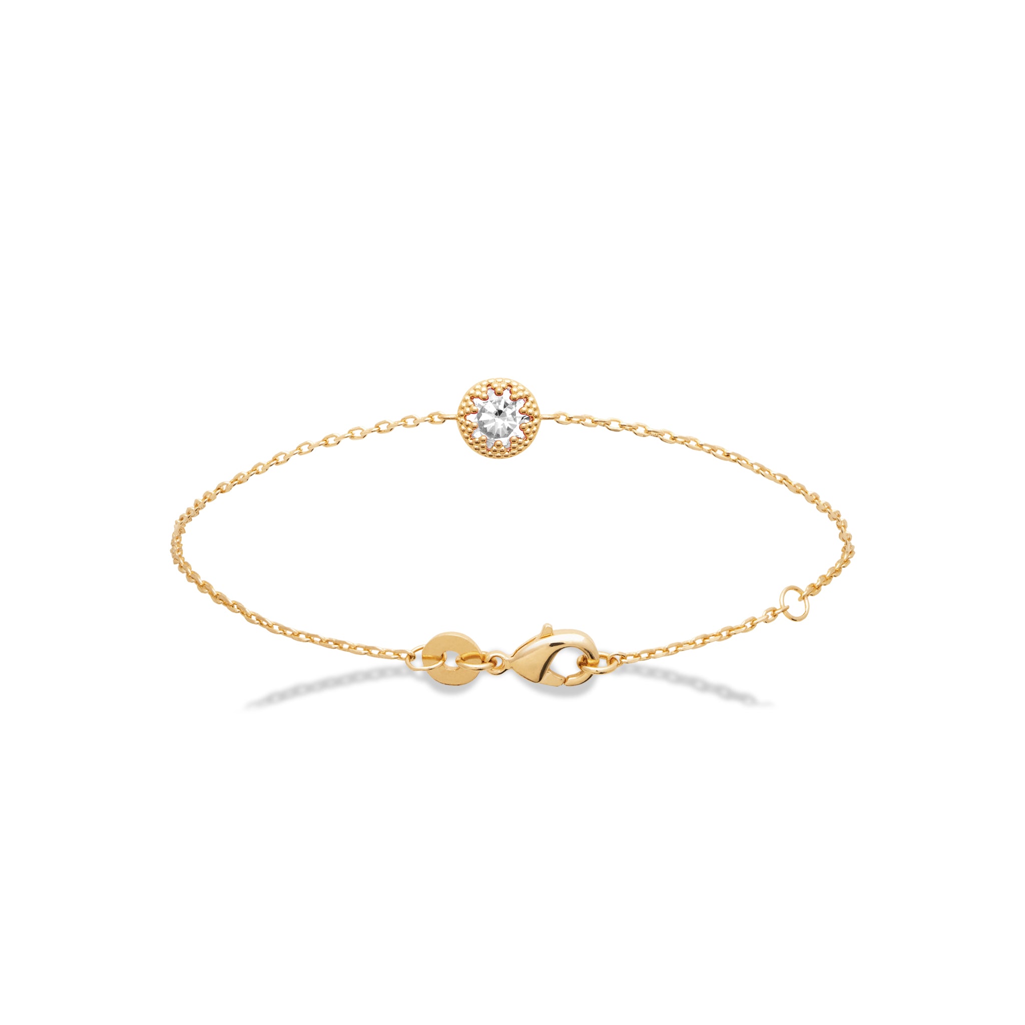 Bracelet doré Ingrid zircon serti en motif étoile - Bijou photographié sur fond blanc 