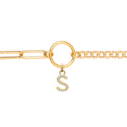 Bracelet personnalisable doré charms Selena - Bijou photographié sur fond blanc