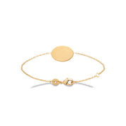 Bracelet personnalisable doré avec médaille à graver Katie - Bijou sur fond blanc