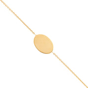 Bracelet personnalisable doré avec médaille à graver Katie - Bijou sur fond blanc
