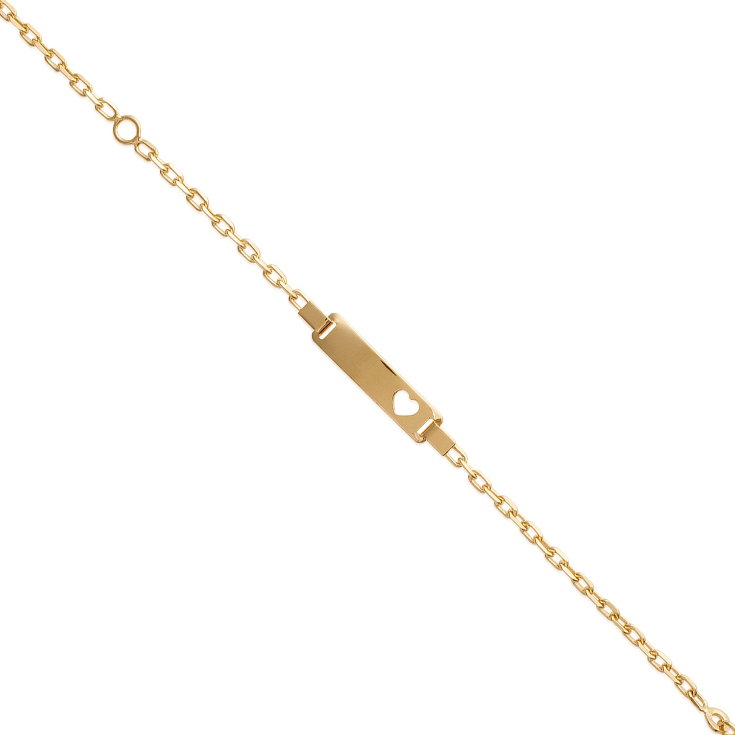 Bracelet personnalisable doré gourmette à graver Sophie - Bijou sur fond blanc