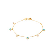 Bracelet doré Queena Bleu - Bijou photographié sur fond blanc