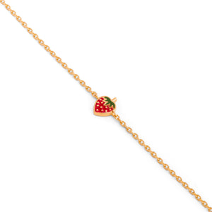 Bracelet enfant doré Fraise