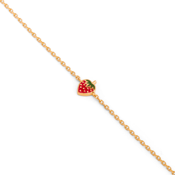 Bracelet enfant doré Fraise
