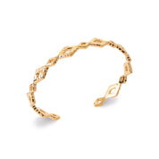 Jonc doré Souleya à motif losanges martelés - Bijou photographié sur fond blanc 