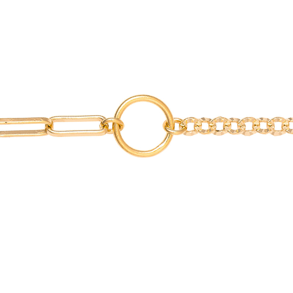 Bracelet personnalisable doré charms Selena - Bijou photographié sur fond blanc