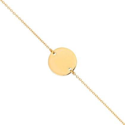 Bracelet personnalisable doré avec médaille à graver Alba
