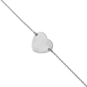 Bracelet personnalisable en argent avec médaille à graver coeur Adelie