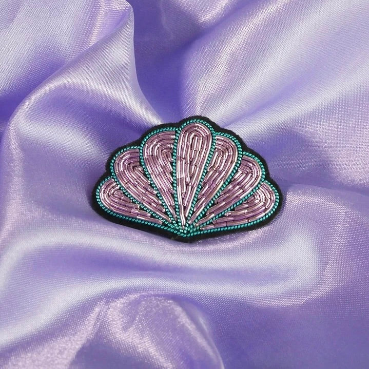 Broche COQUILLAGE brodée