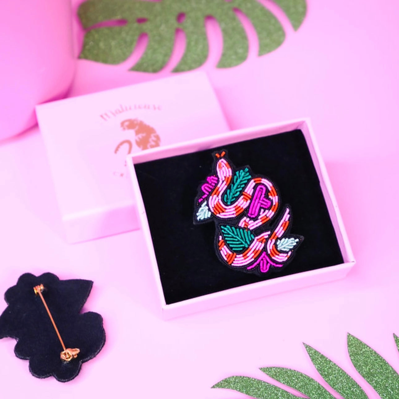 Broche SERPENT JUNGLE brodée