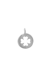 Charm argent médaillon Trèfle ajouré - Bijou sur fond blanc