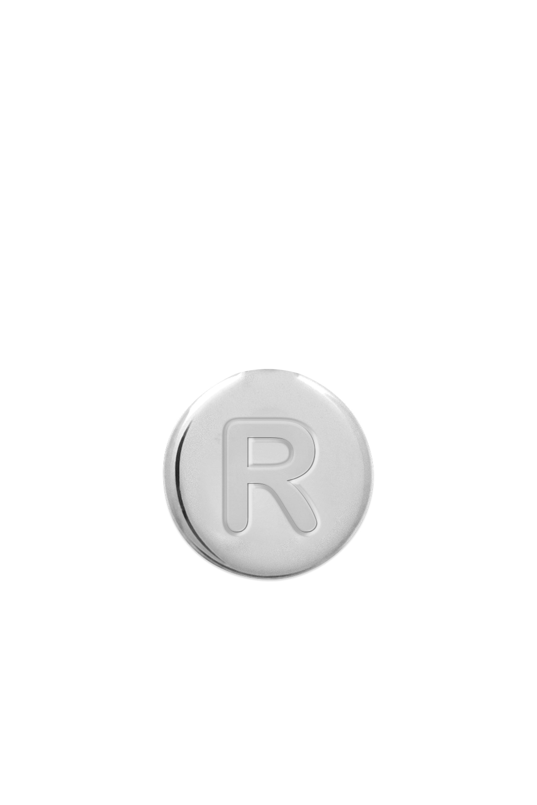 Charm argent mini perle lettre r - Bijou photographié sur fond blanc