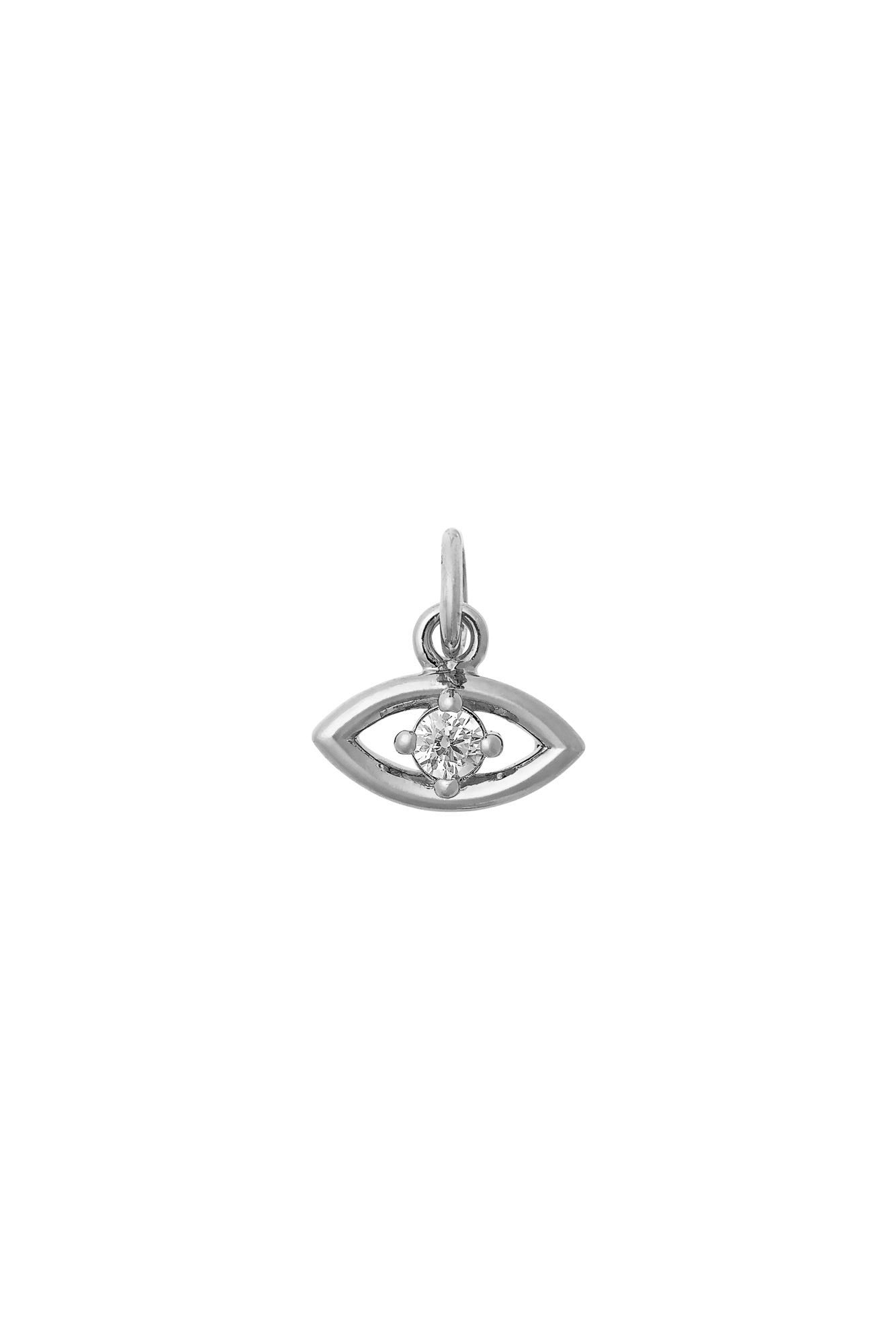 Charm argent zircon Oeil - Bijou sur fond blanc