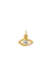 Charm doré zircon Oeil - Bijou sur fond blanc