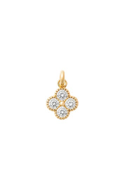 Charm doré zircons Fleur Pervenche blanc - Bijou sur fond blanc