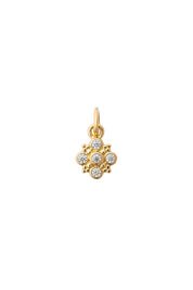 Charm doré zircons Fleur blanc - Bijou sur fond blanc