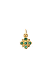 Charm doré zircons Fleur vert - Bijou sur fond blanc