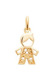 Charm doré zircons petit garçon - Bijou photographié sur fond blanc