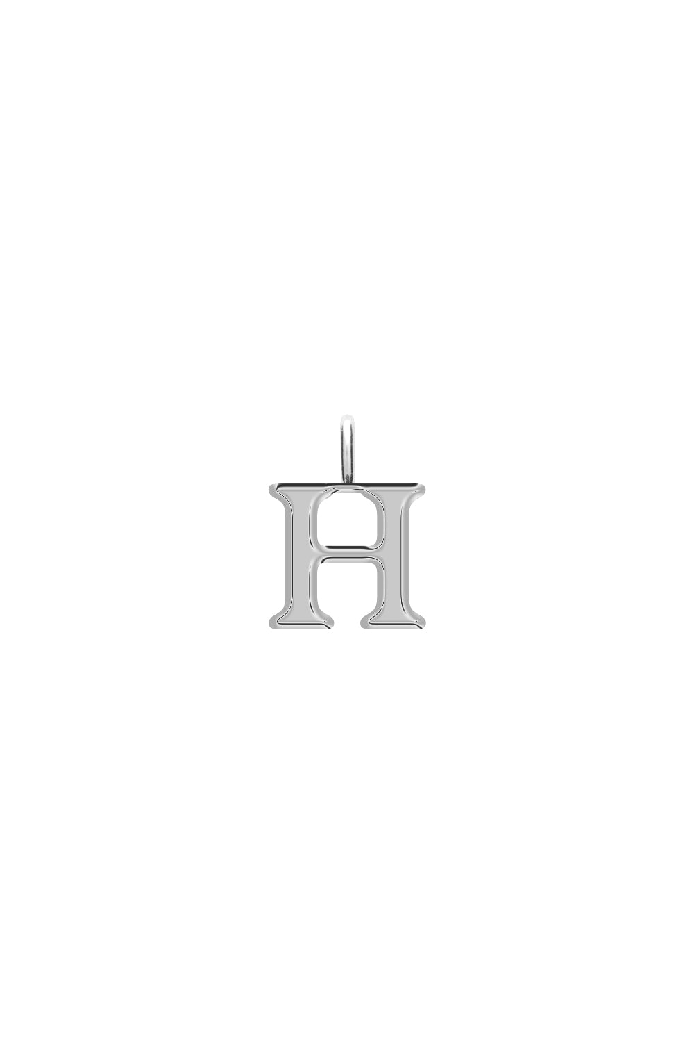 Charm argent lettre H - Bijou photographié sur fond blanc
