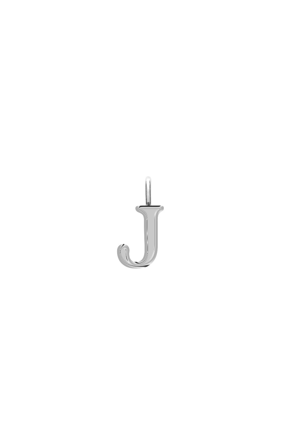 Charm argent lettre J - Bijou photographié sur fond blanc